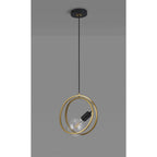 NL86719 Candio 1 Light Double Ring Pendant Matt Black Painted Gold