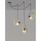 NL86729 Candio 3 Light Single Ring Pendant Matt Black Painted Gold