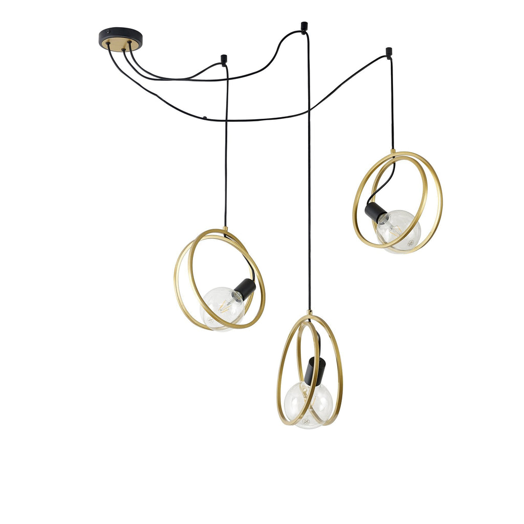 NL86729 Candio 3 Light Single Ring Pendant Matt Black Painted Gold
