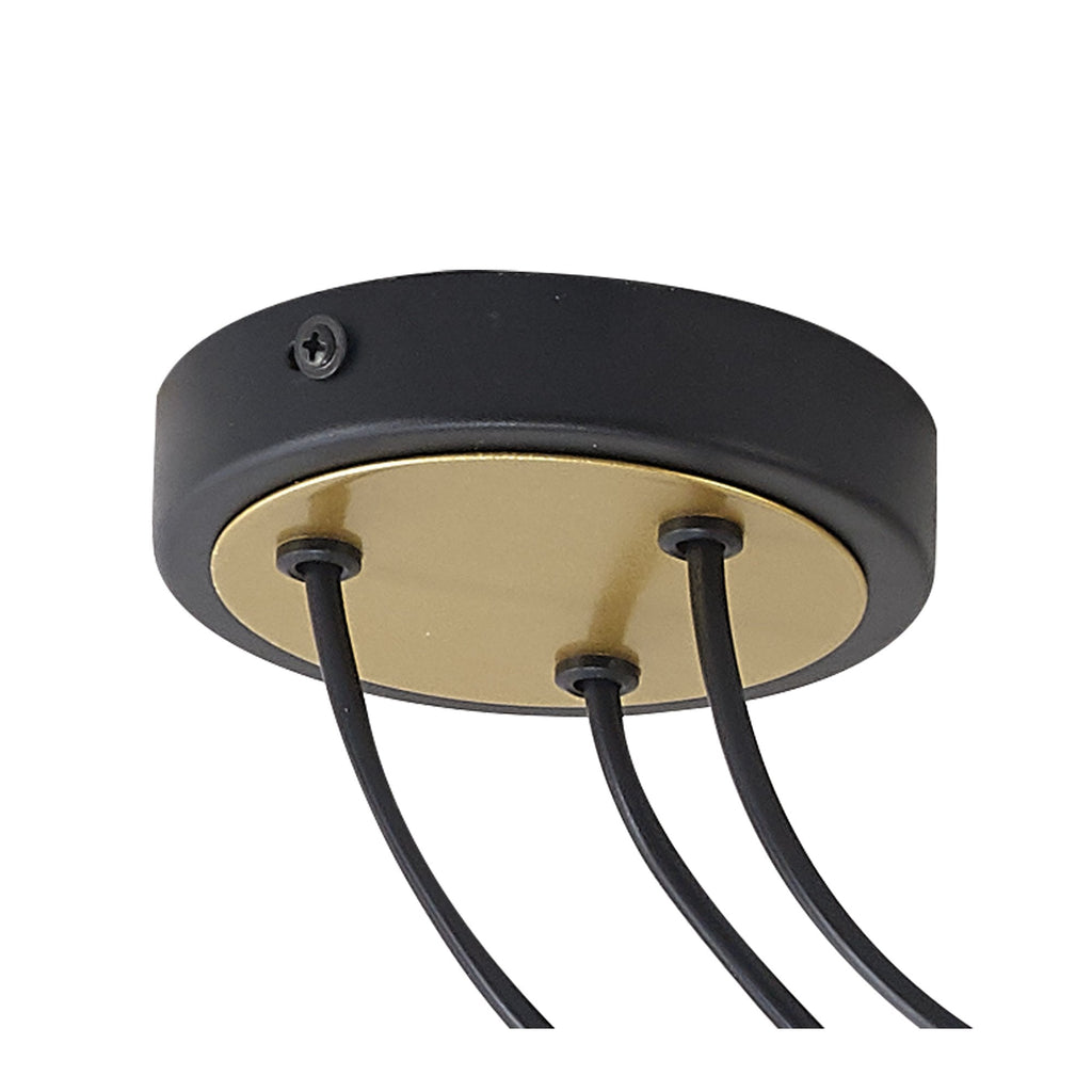 NL86729 Candio 3 Light Single Ring Pendant Matt Black Painted Gold