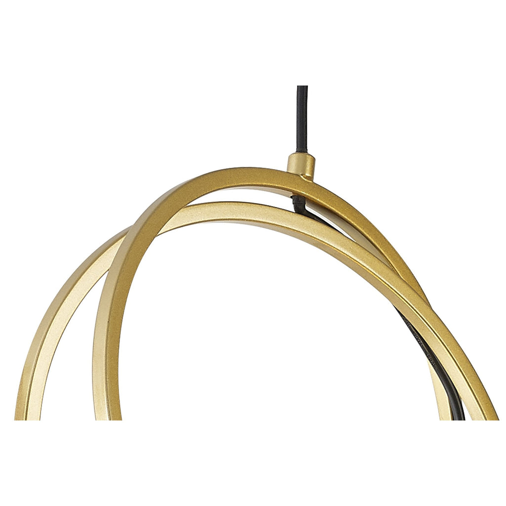 NL86729 Candio 3 Light Single Ring Pendant Matt Black Painted Gold