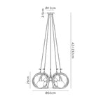 NL86739 Candio 5 Light Double Ring Multi Pendant Matt Black Painted Gold