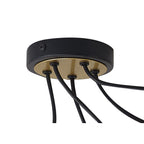 NL86739 Candio 5 Light Double Ring Multi Pendant Matt Black Painted Gold
