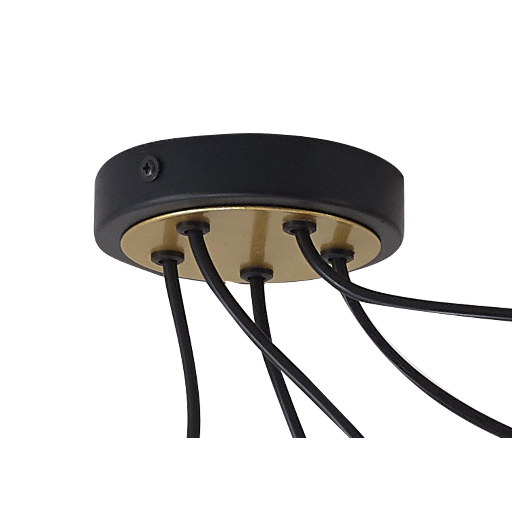 NL86739 Candio 5 Light Double Ring Multi Pendant Matt Black Painted Gold