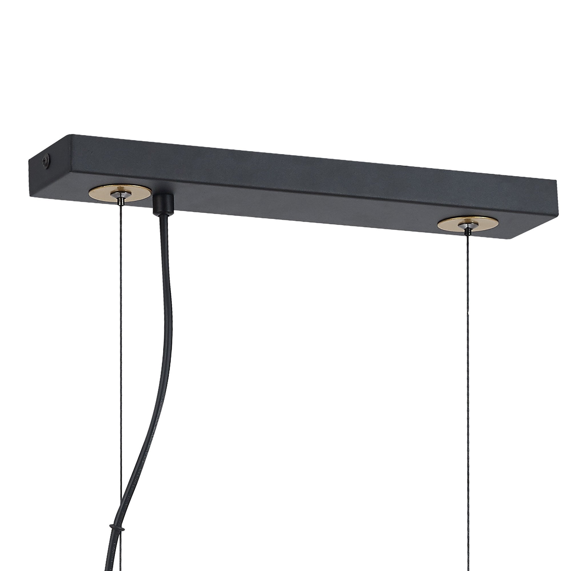 NL86749 Candio 3 Light Double Ring Linear Pendant Matt Black Painted Gold