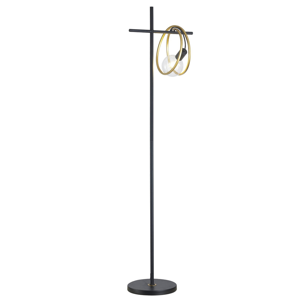 NL86769 Candio 1 Light Floor Lamp Matt Black Painted Gold