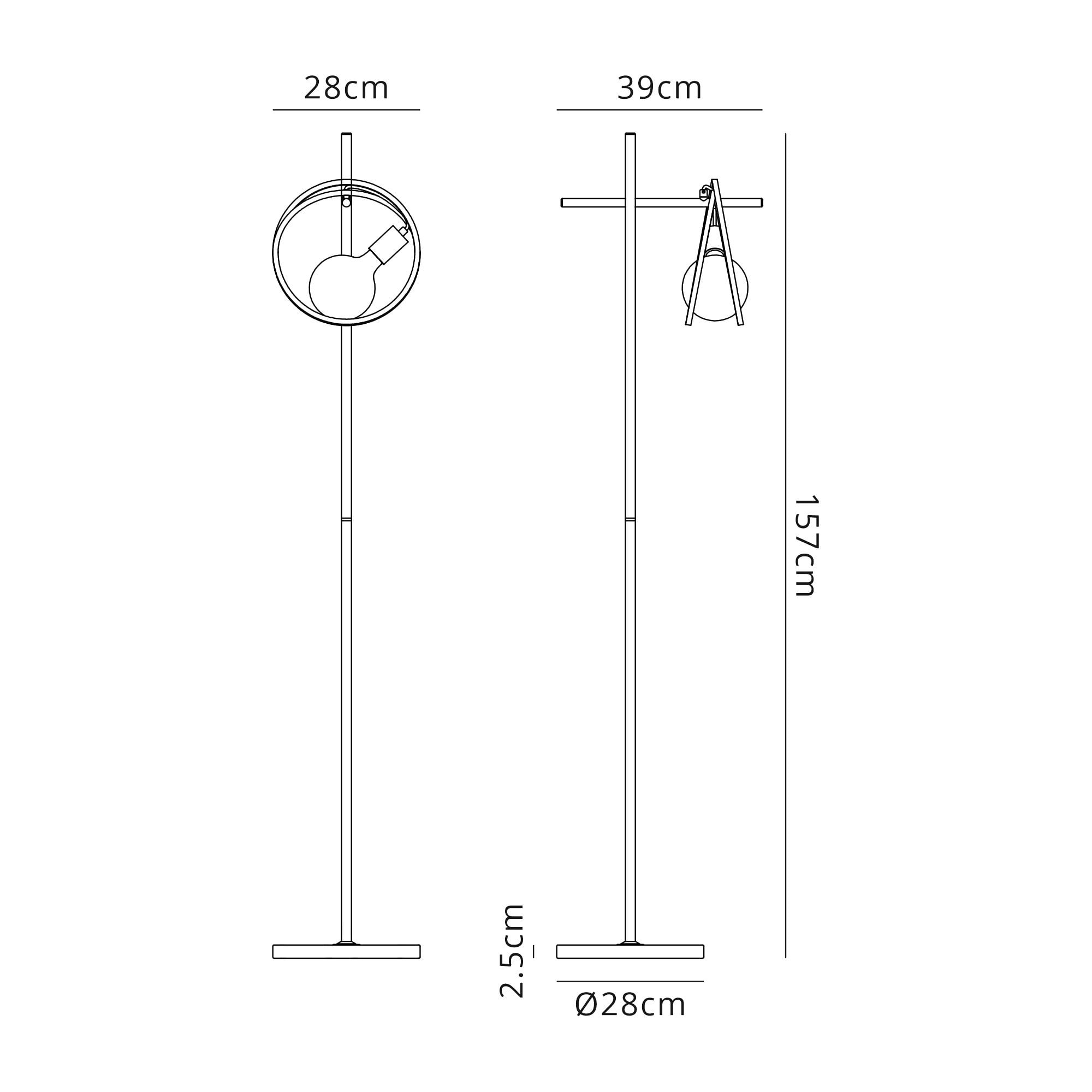 NL86769 Candio 1 Light Floor Lamp Matt Black Painted Gold