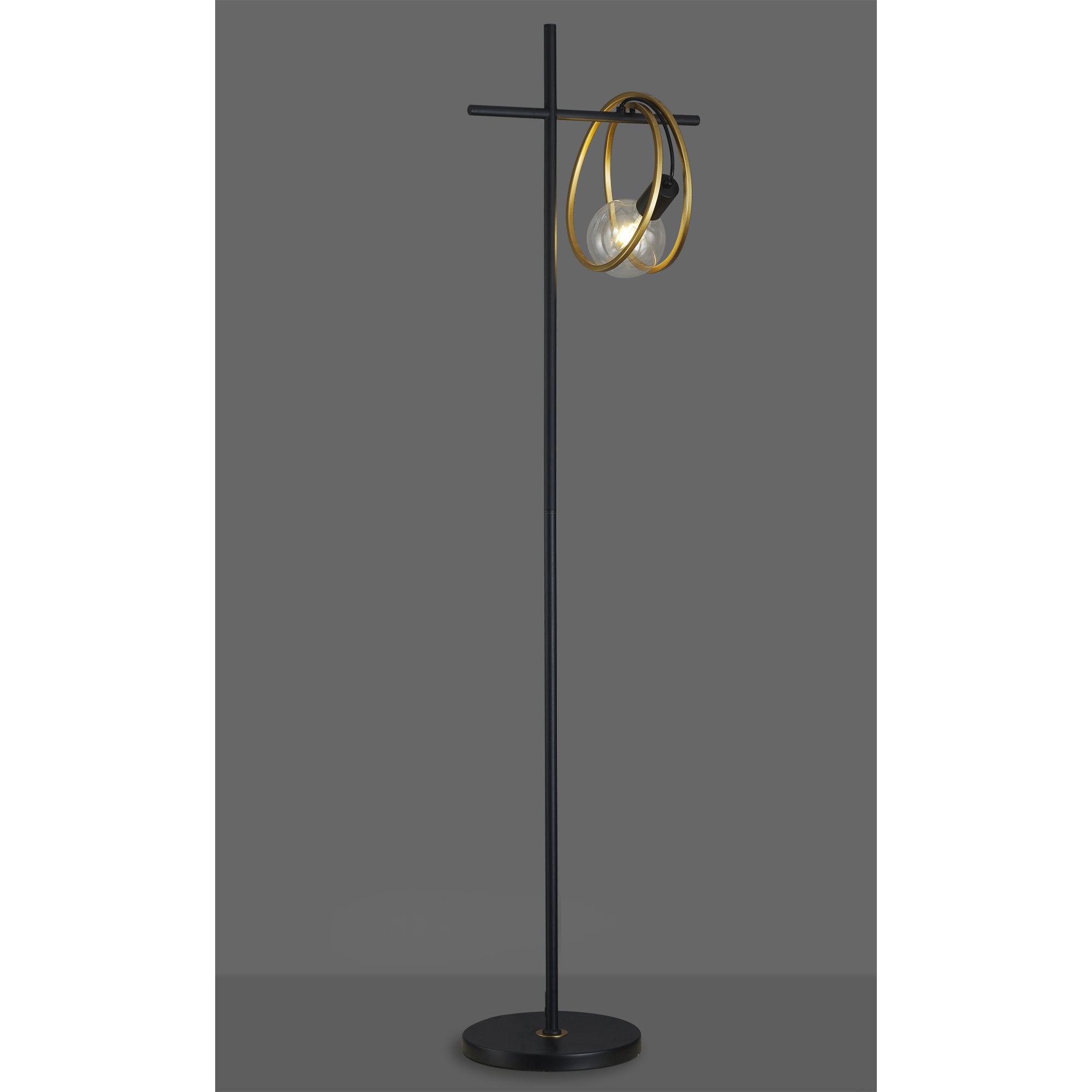 NL86769 Candio 1 Light Floor Lamp Matt Black Painted Gold