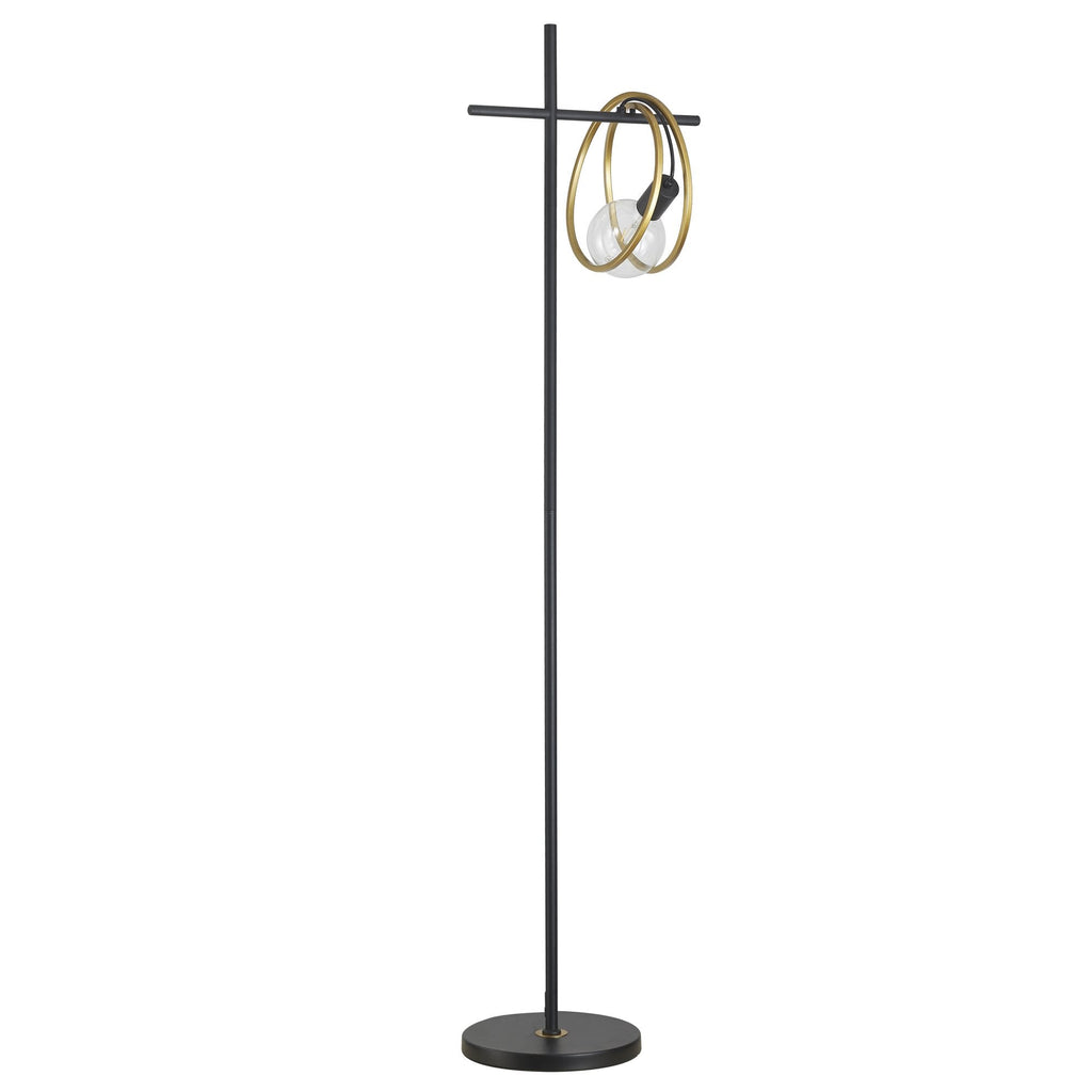 NL86769 Candio 1 Light Floor Lamp Matt Black Painted Gold