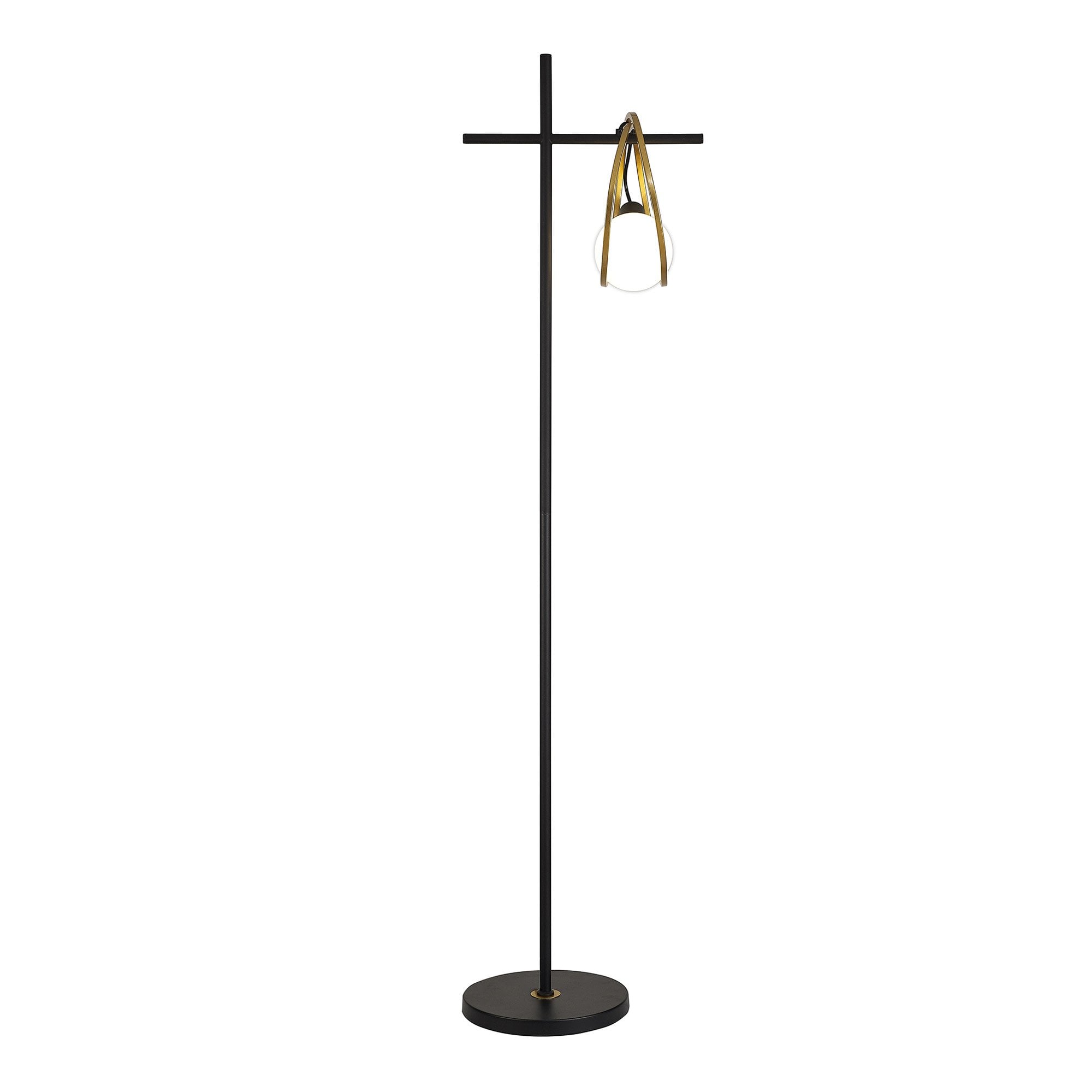 NL86769 Candio 1 Light Floor Lamp Matt Black Painted Gold