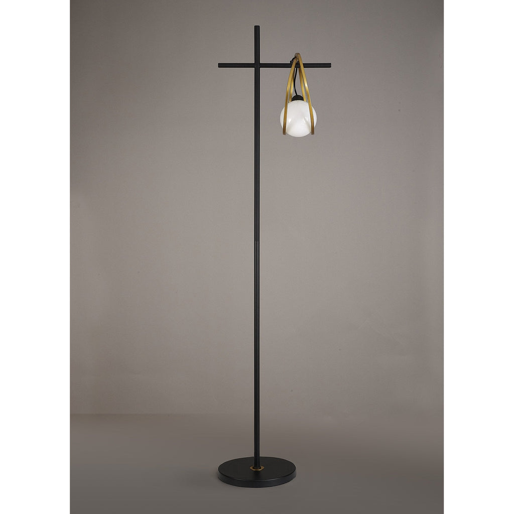 NL86769 Candio 1 Light Floor Lamp Matt Black Painted Gold