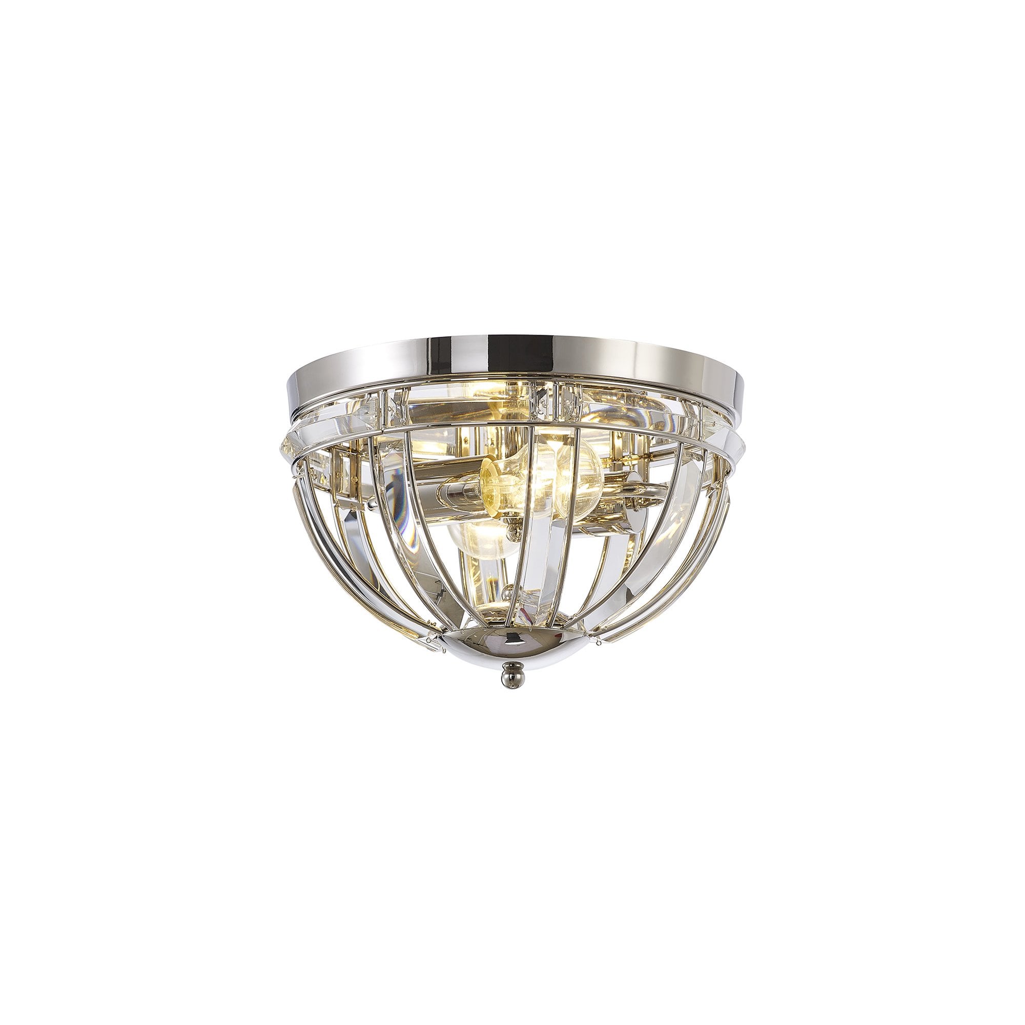 NL84269 Char 2 Light Ceiling Light Polished Nickel Clear