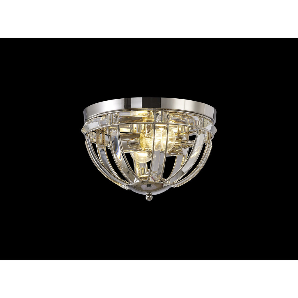 NL84269 Char 2 Light Ceiling Light Polished Nickel Clear