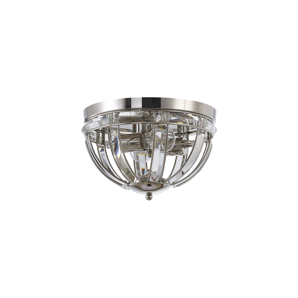 NL84269 Char 2 Light Ceiling Light Polished Nickel Clear