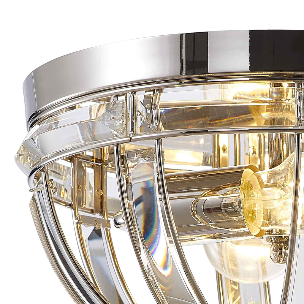 NL84269 Char 2 Light Ceiling Light Polished Nickel Clear