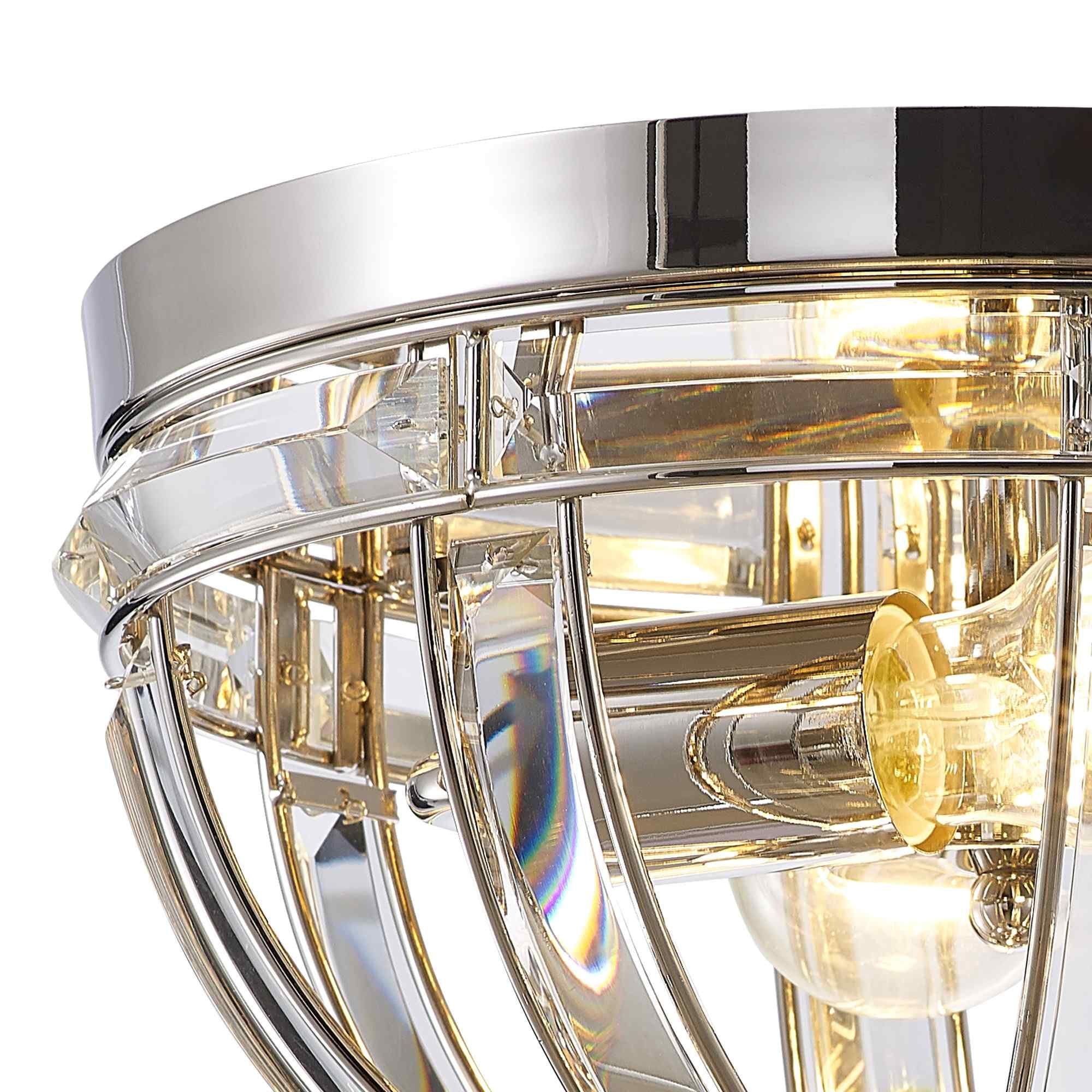 NL84269 Char 2 Light Ceiling Light Polished Nickel Clear