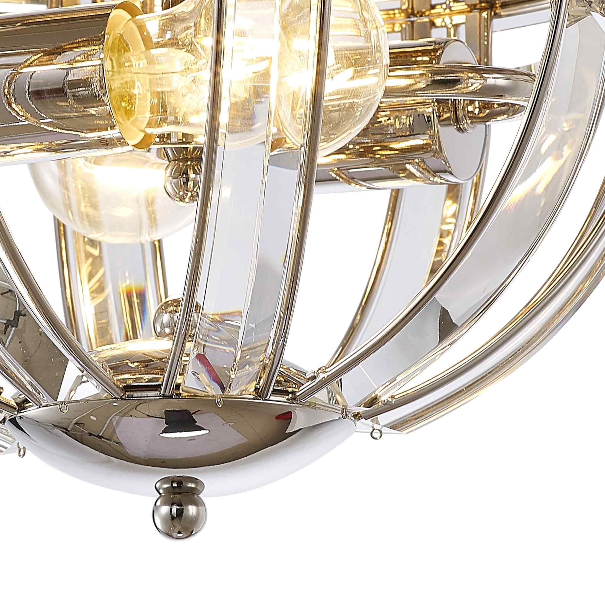 NL84269 Char 2 Light Ceiling Light Polished Nickel Clear