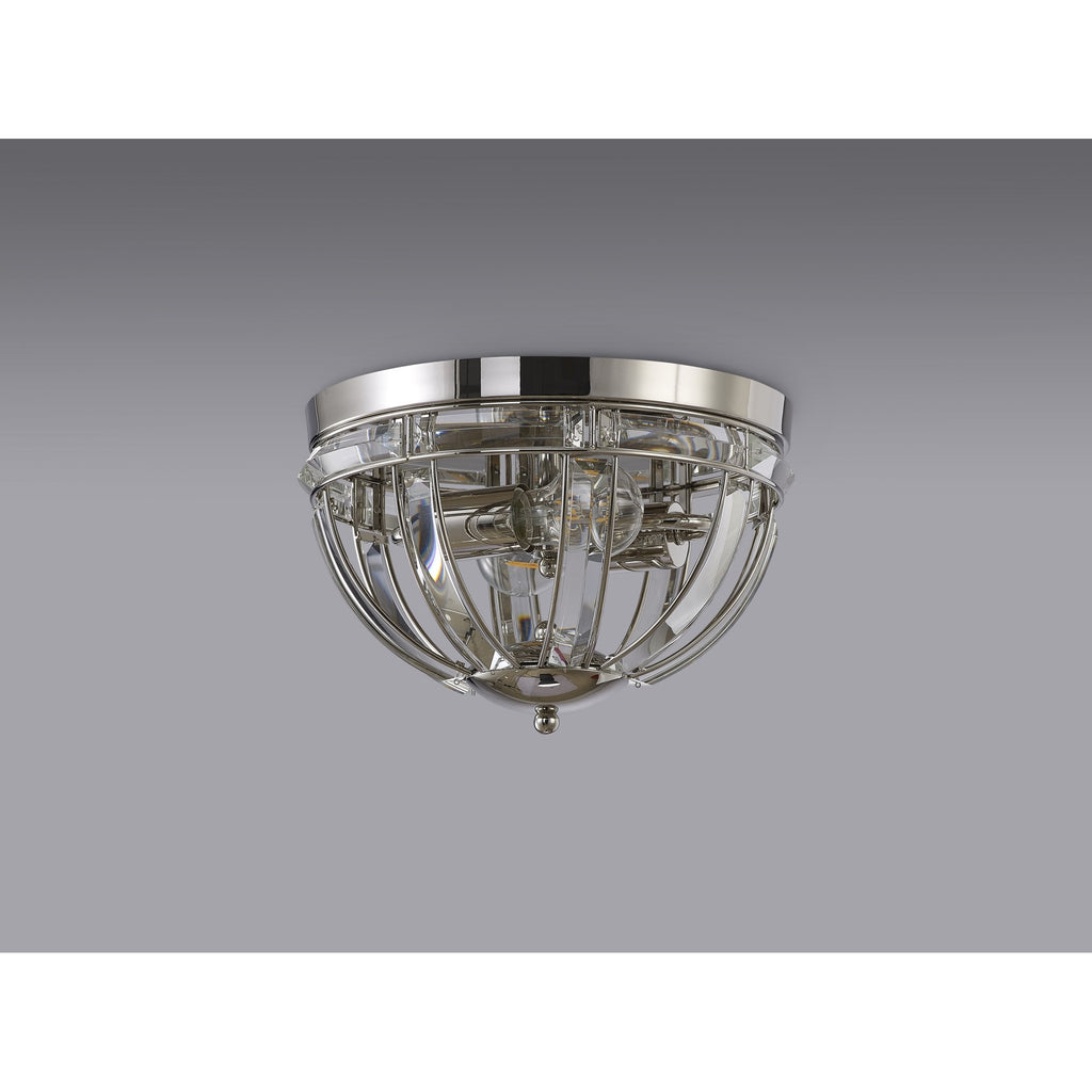 NL84269 Char 2 Light Ceiling Light Polished Nickel Clear
