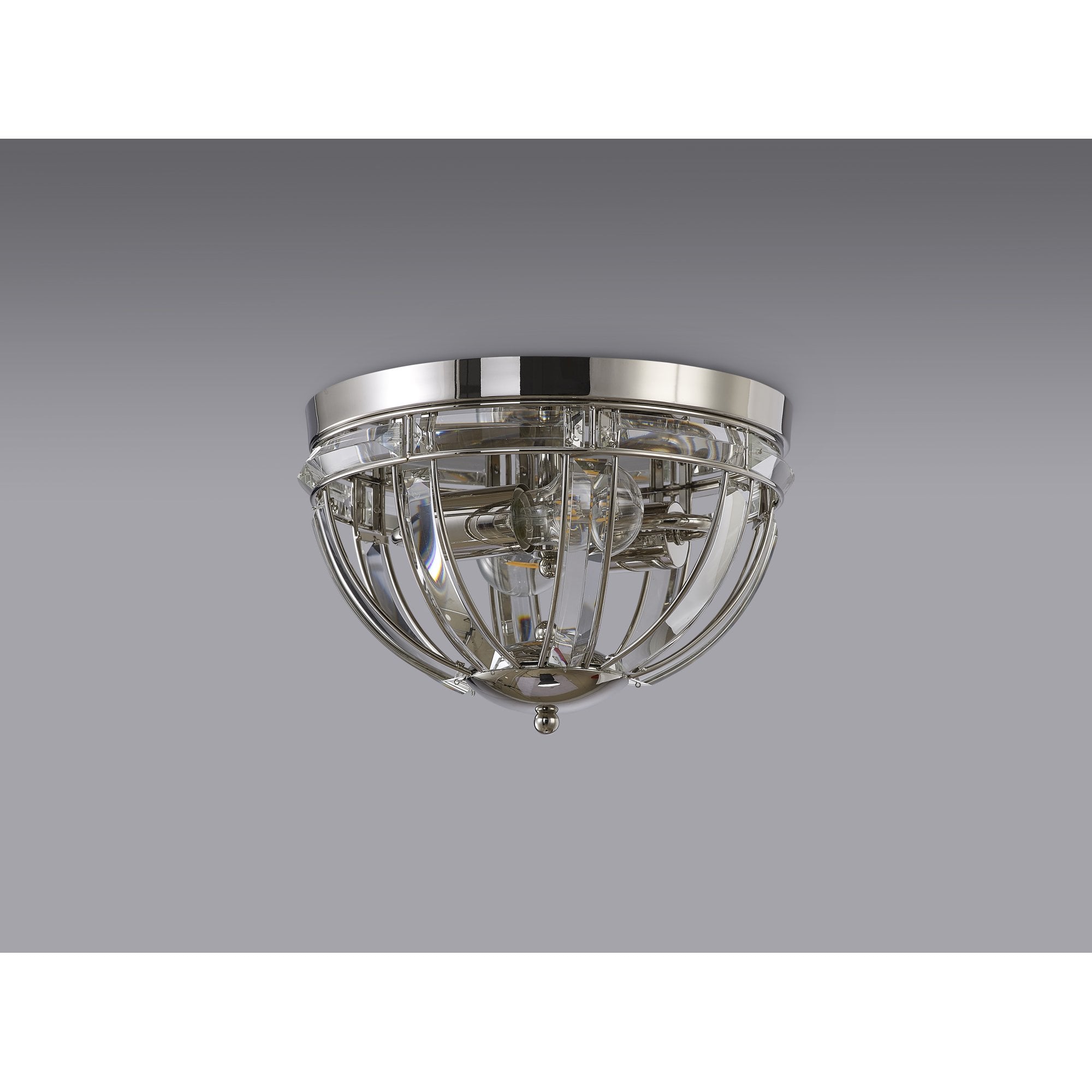 NL84269 Char 2 Light Ceiling Light Polished Nickel Clear