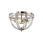 NL86389 Char 3 Light Flush Ceiling Light Polished Nickel Clear