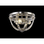 NL86389 Char 3 Light Flush Ceiling Light Polished Nickel Clear
