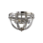 NL86389 Char 3 Light Flush Ceiling Light Polished Nickel Clear