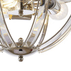 NL86389 Char 3 Light Flush Ceiling Light Polished Nickel Clear