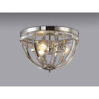 NL86389 Char 3 Light Flush Ceiling Light Polished Nickel Clear