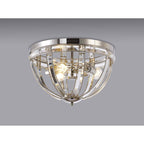 NL86389 Char 3 Light Flush Ceiling Light Polished Nickel Clear