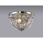 NL86389 Char 3 Light Flush Ceiling Light Polished Nickel Clear