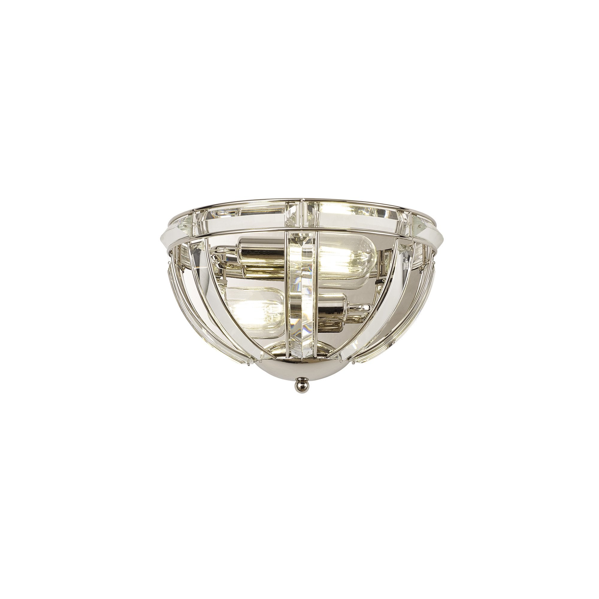 NL87569 Char 2 Light Wall Light Polished Nickel Clear