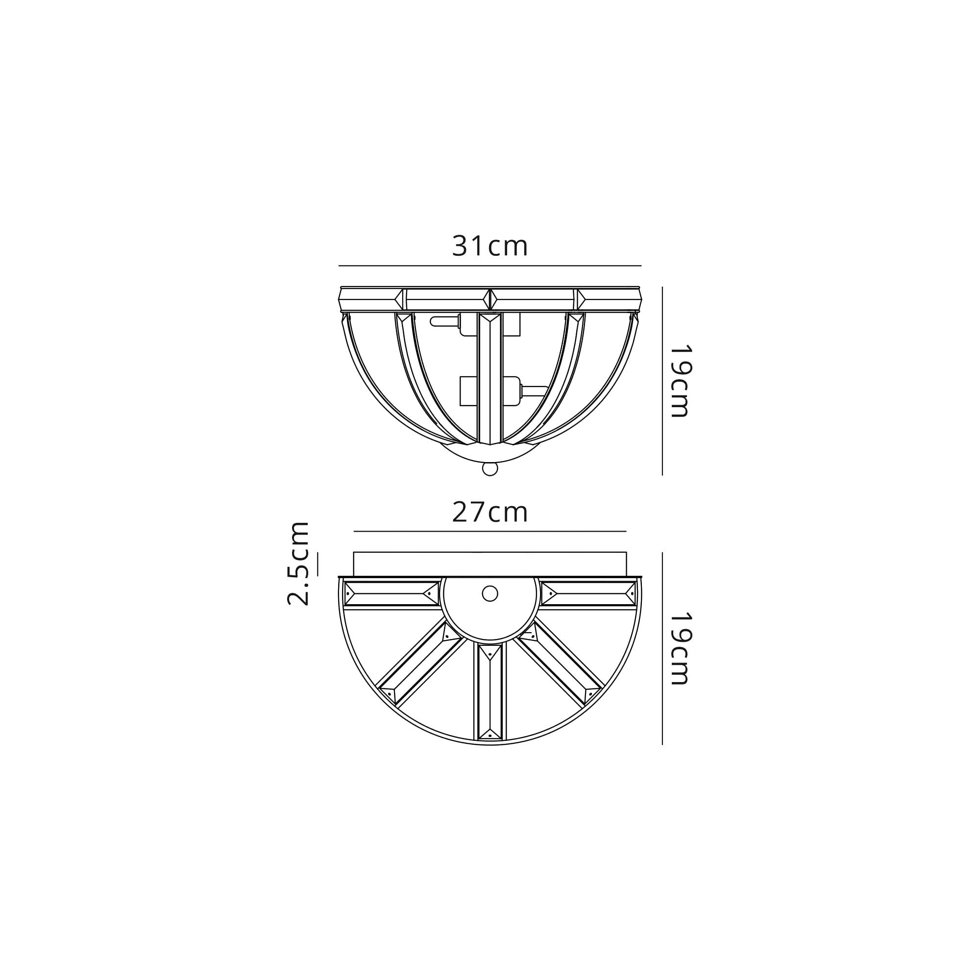 NL87569 Char 2 Light Wall Light Polished Nickel Clear