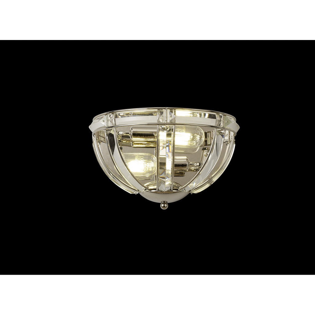 NL87569 Char 2 Light Wall Light Polished Nickel Clear