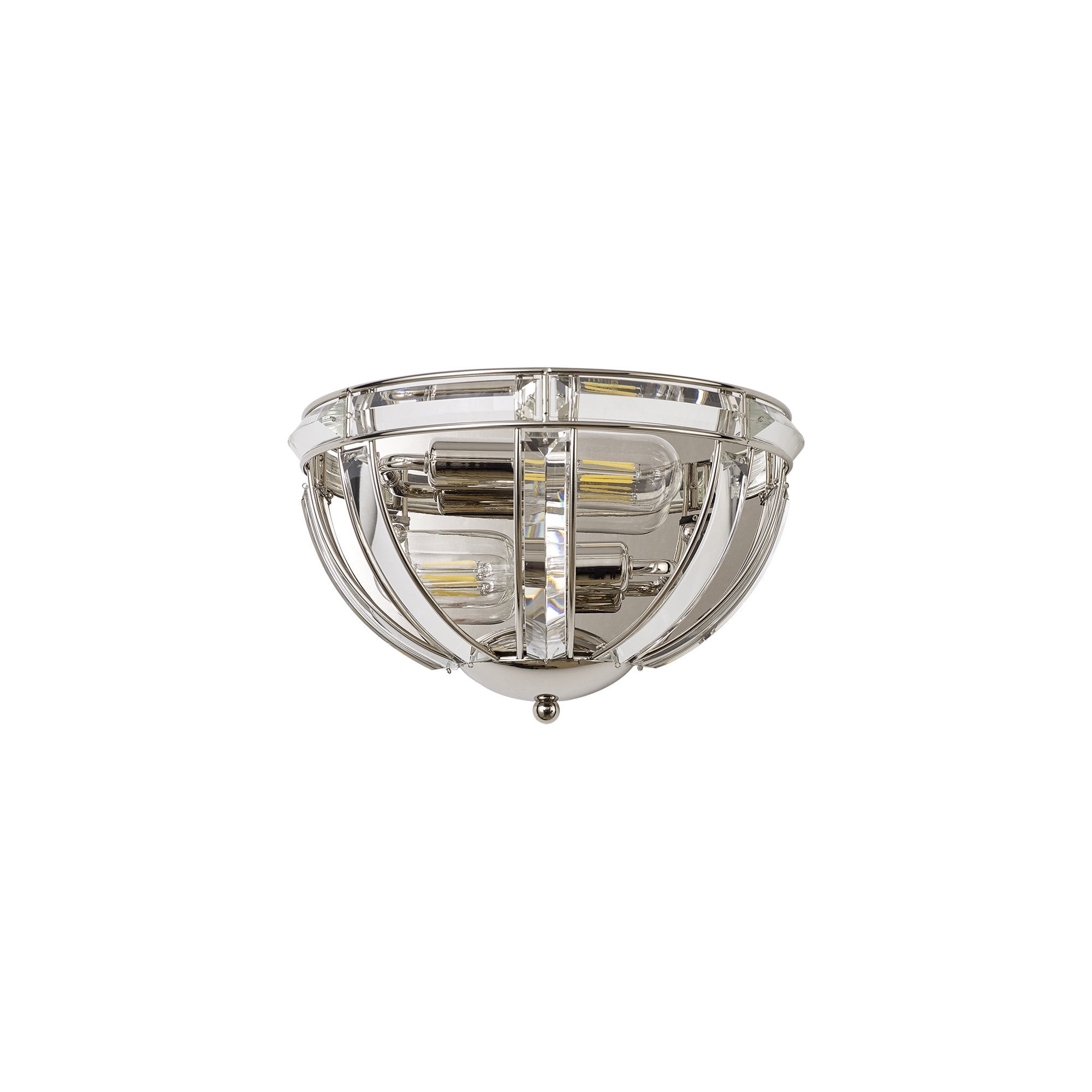 NL87569 Char 2 Light Wall Light Polished Nickel Clear