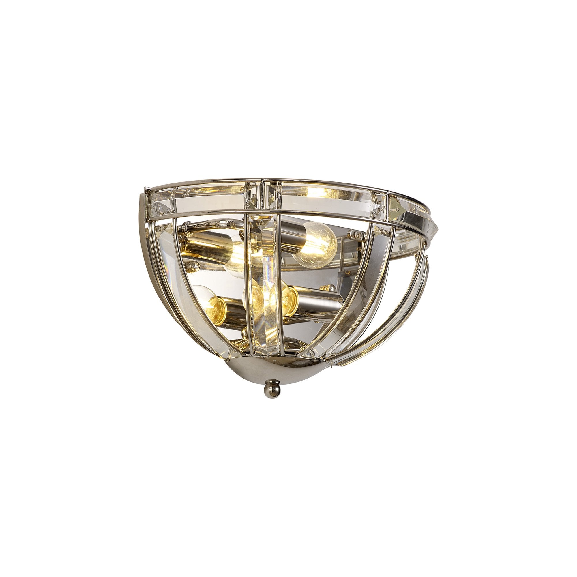 NL87569 Char 2 Light Wall Light Polished Nickel Clear
