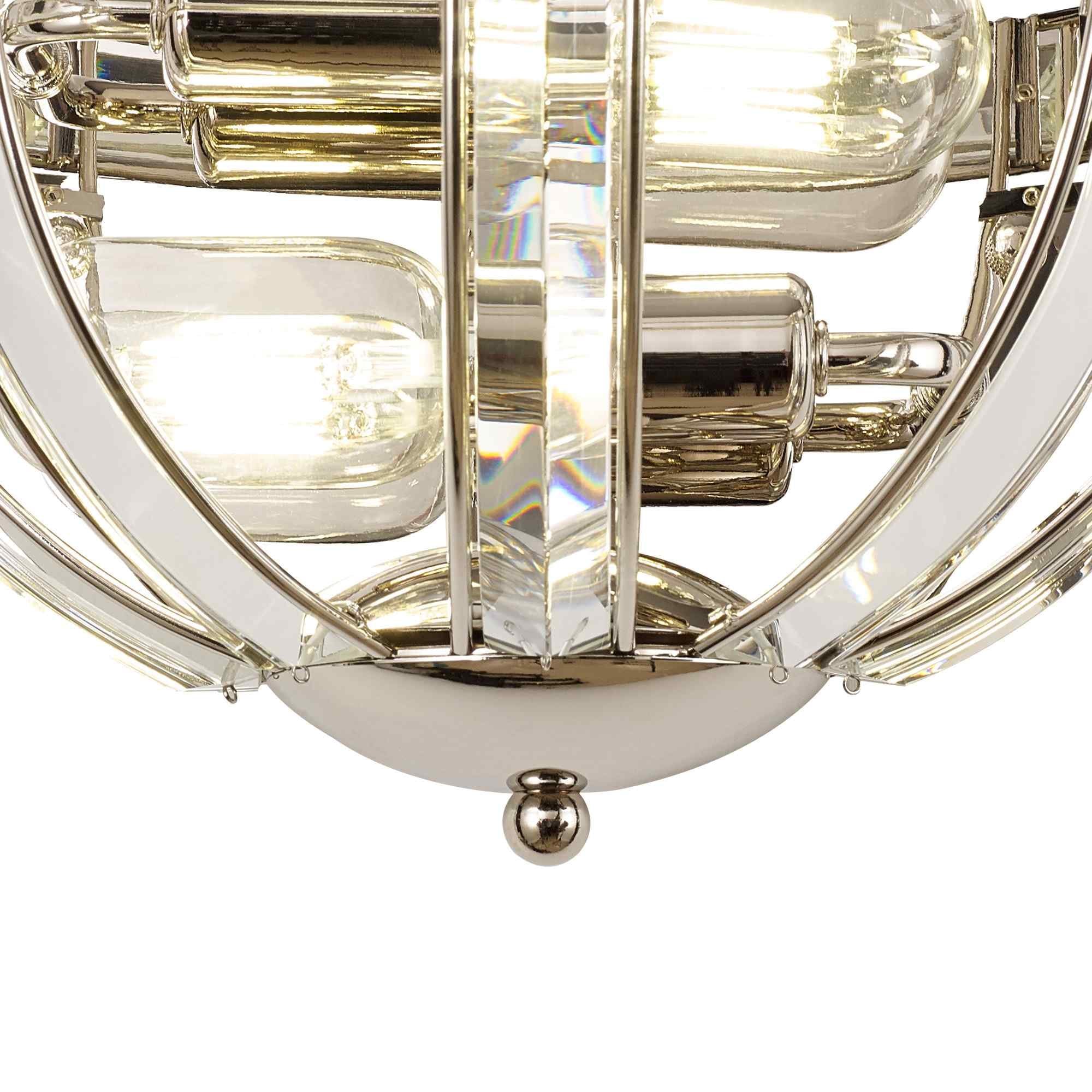 NL87569 Char 2 Light Wall Light Polished Nickel Clear