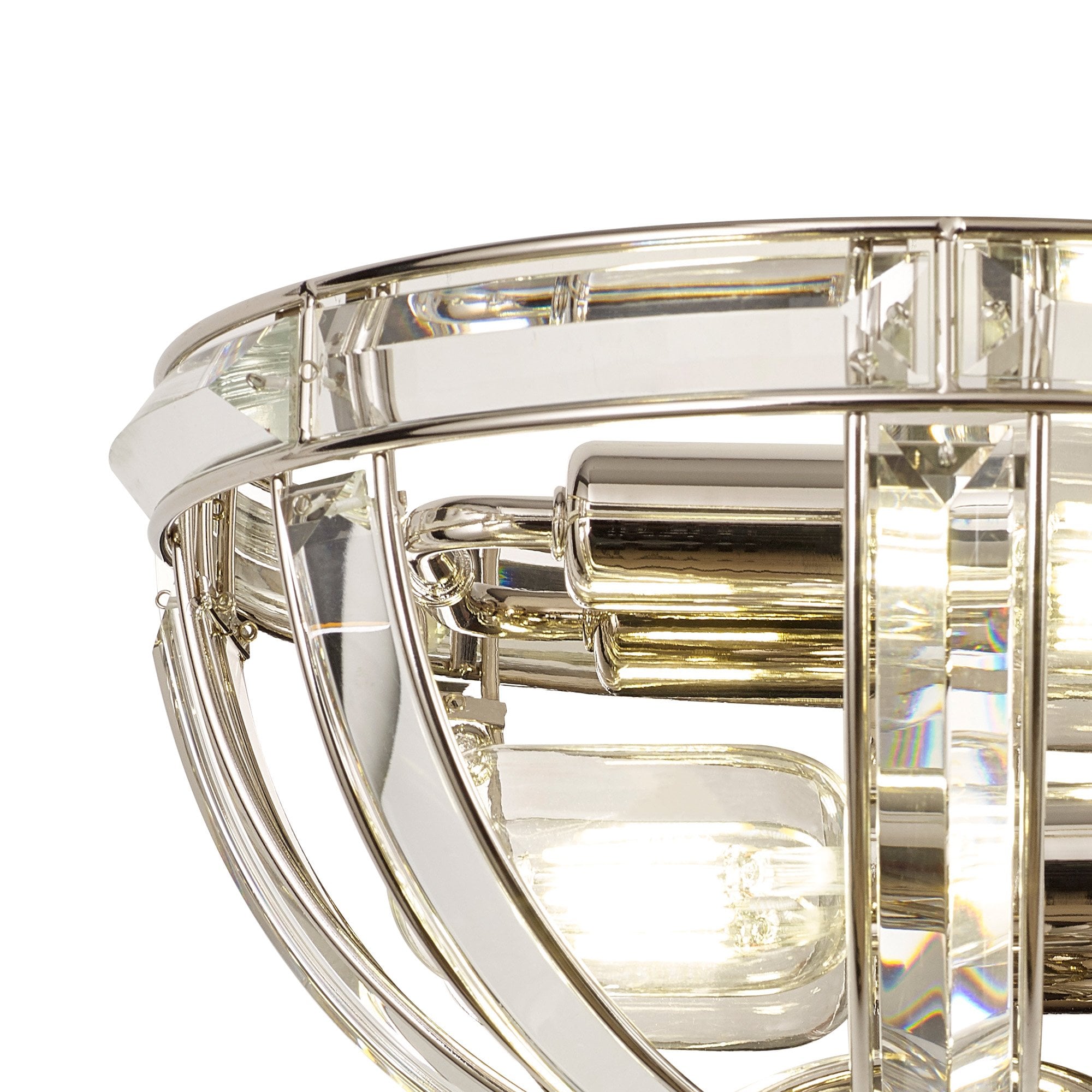 NL87569 Char 2 Light Wall Light Polished Nickel Clear