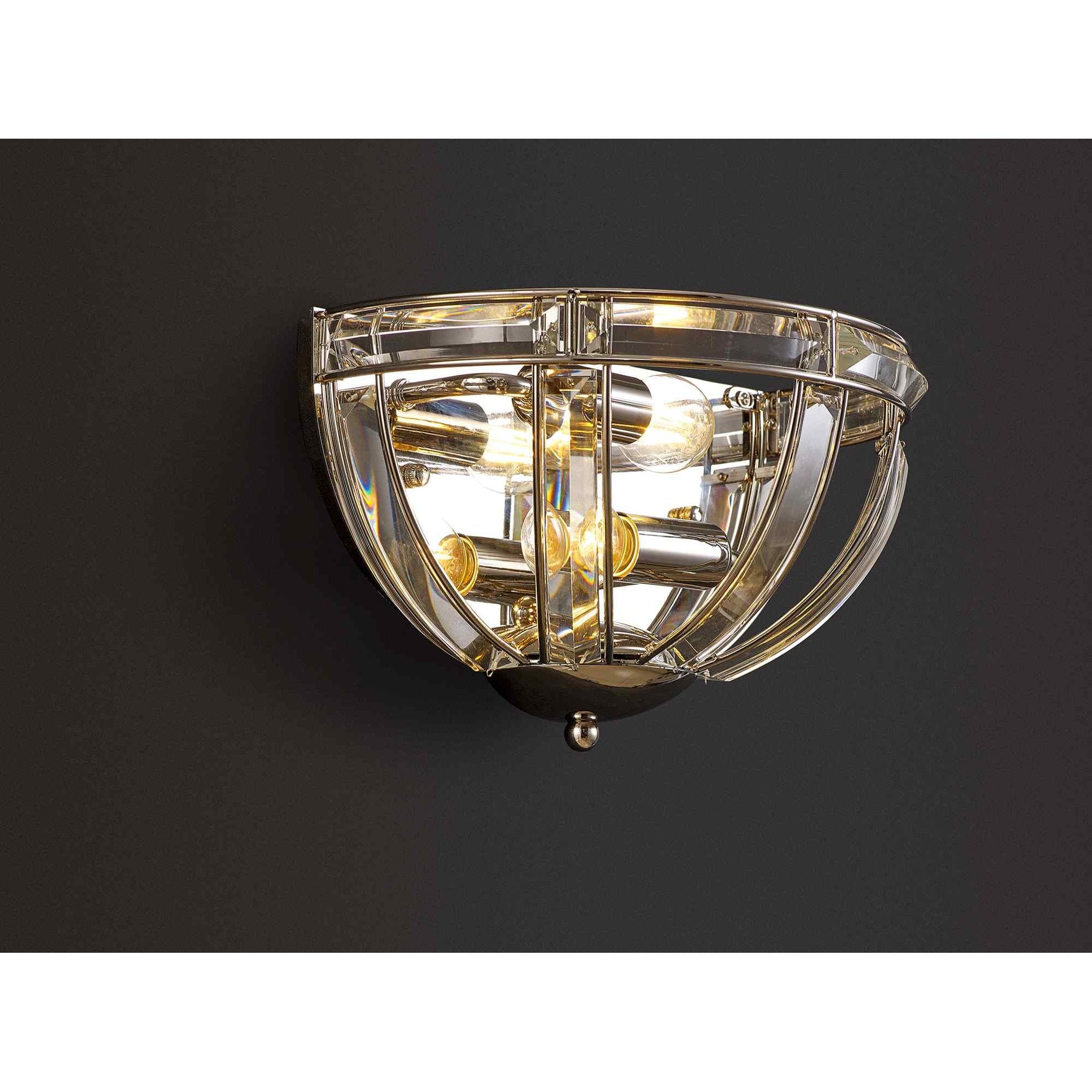 NL87569 Char 2 Light Wall Light Polished Nickel Clear