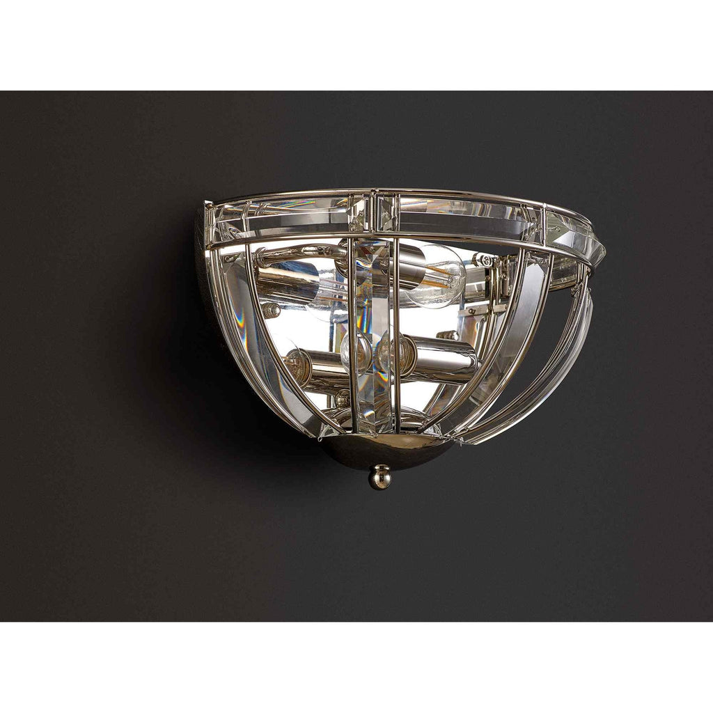 NL87569 Char 2 Light Wall Light Polished Nickel Clear