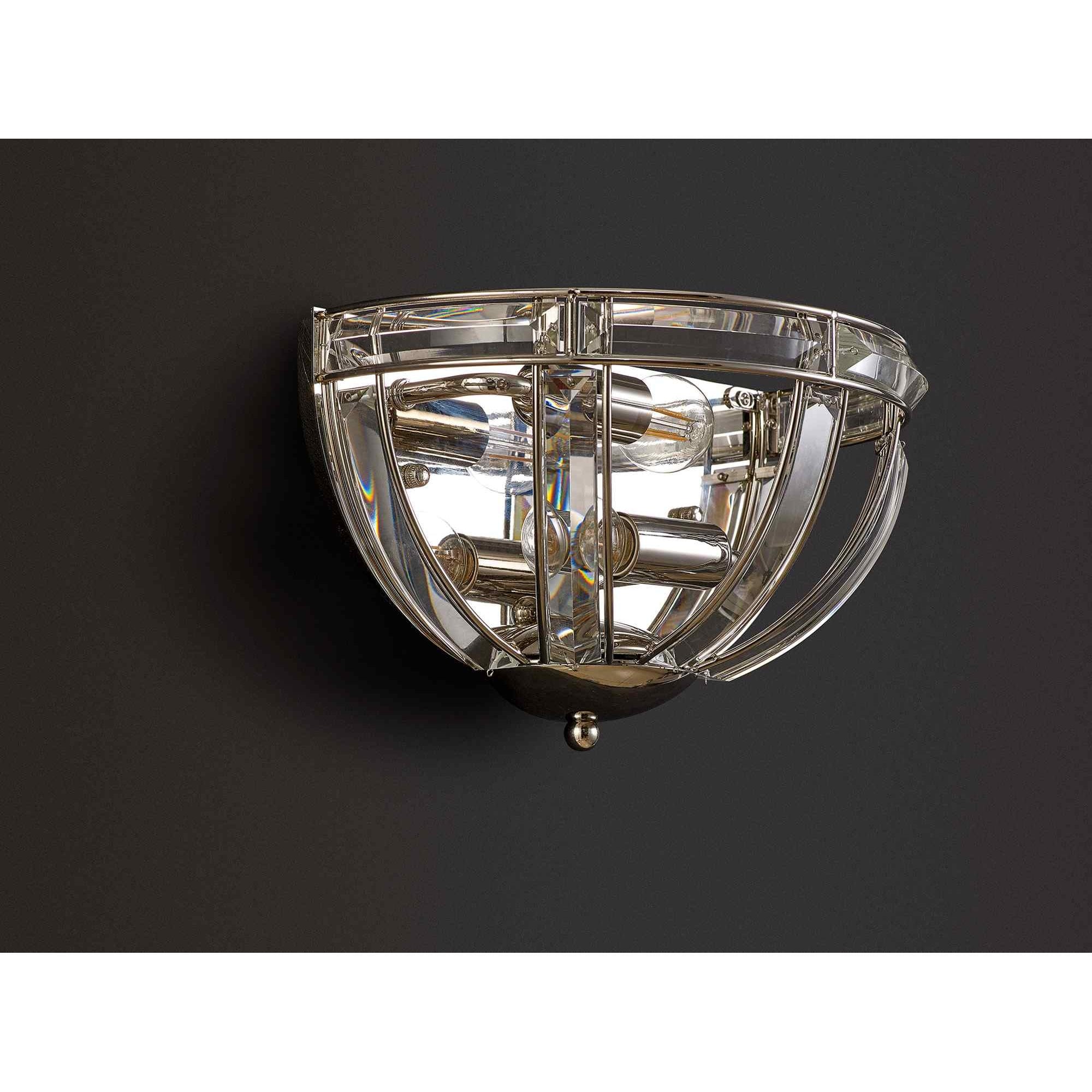 NL87569 Char 2 Light Wall Light Polished Nickel Clear