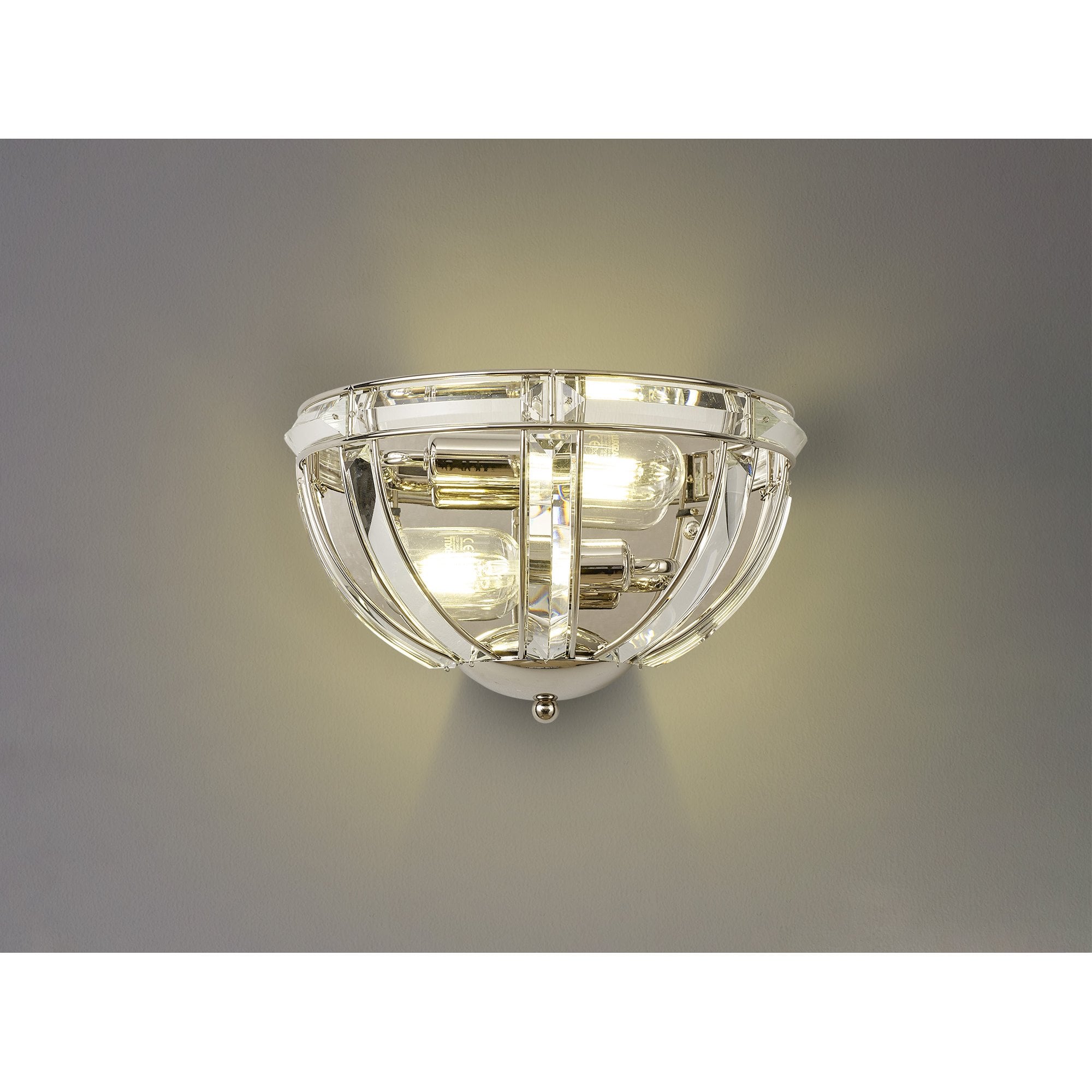 NL87569 Char 2 Light Wall Light Polished Nickel Clear