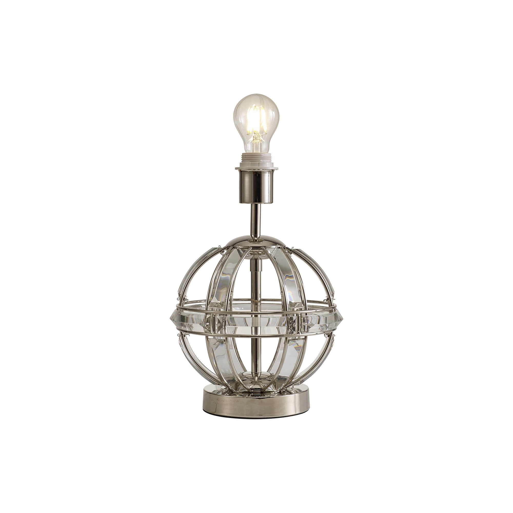 NL87579 Char 1 Light Table Lamp Polished Nickel Clear