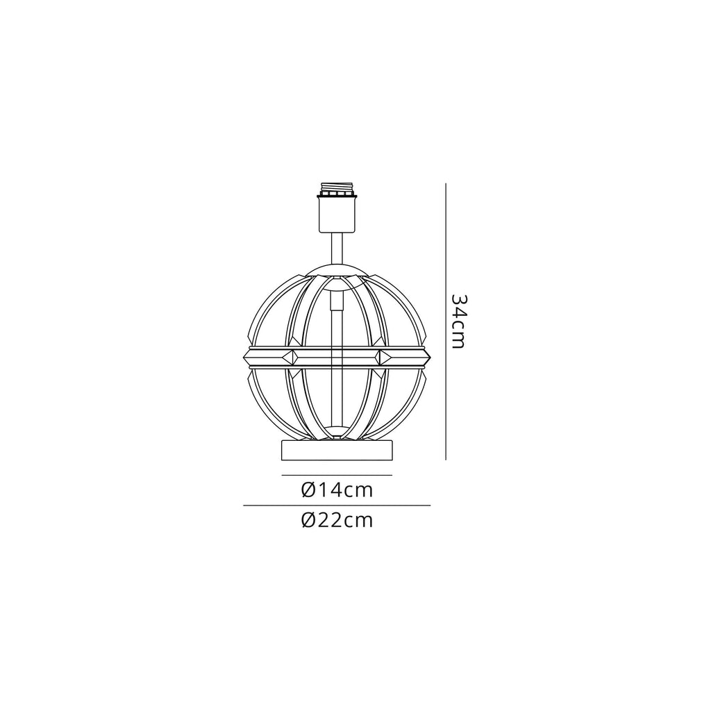 NL87579 Char 1 Light Table Lamp Polished Nickel Clear