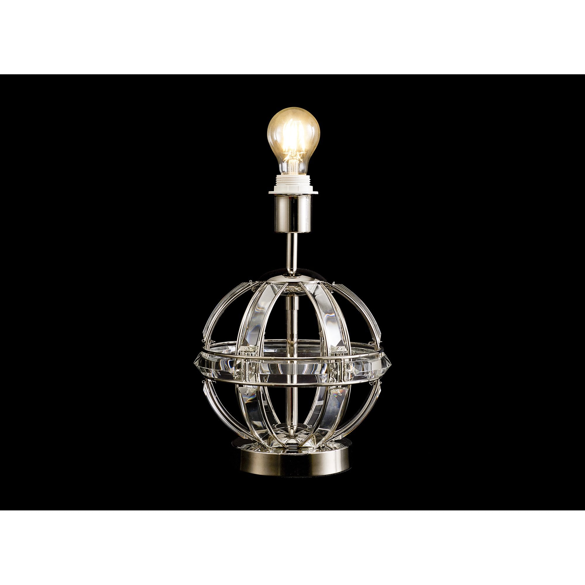 NL87579 Char 1 Light Table Lamp Polished Nickel Clear