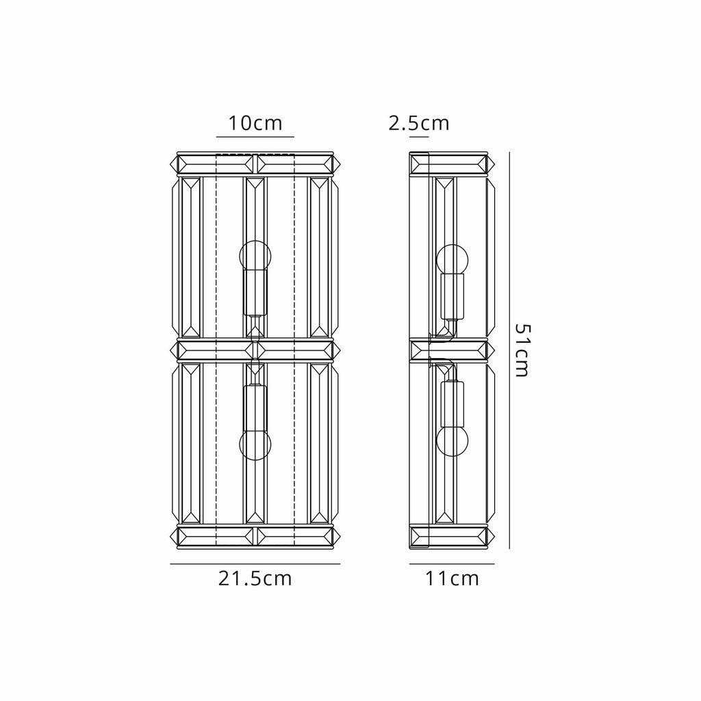 NL93989 Char 2 Light Wall Light Polished Nickel Clear