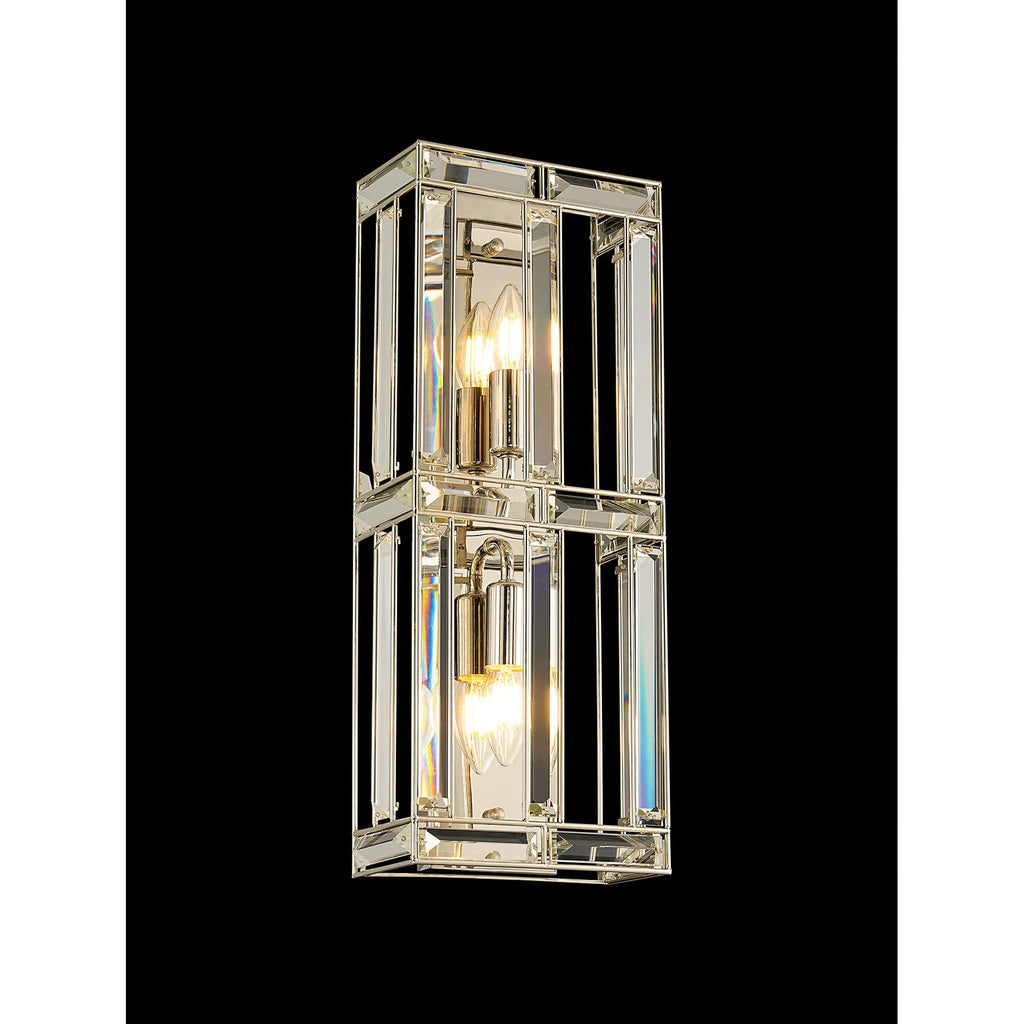 NL93989 Char 2 Light Wall Light Polished Nickel Clear