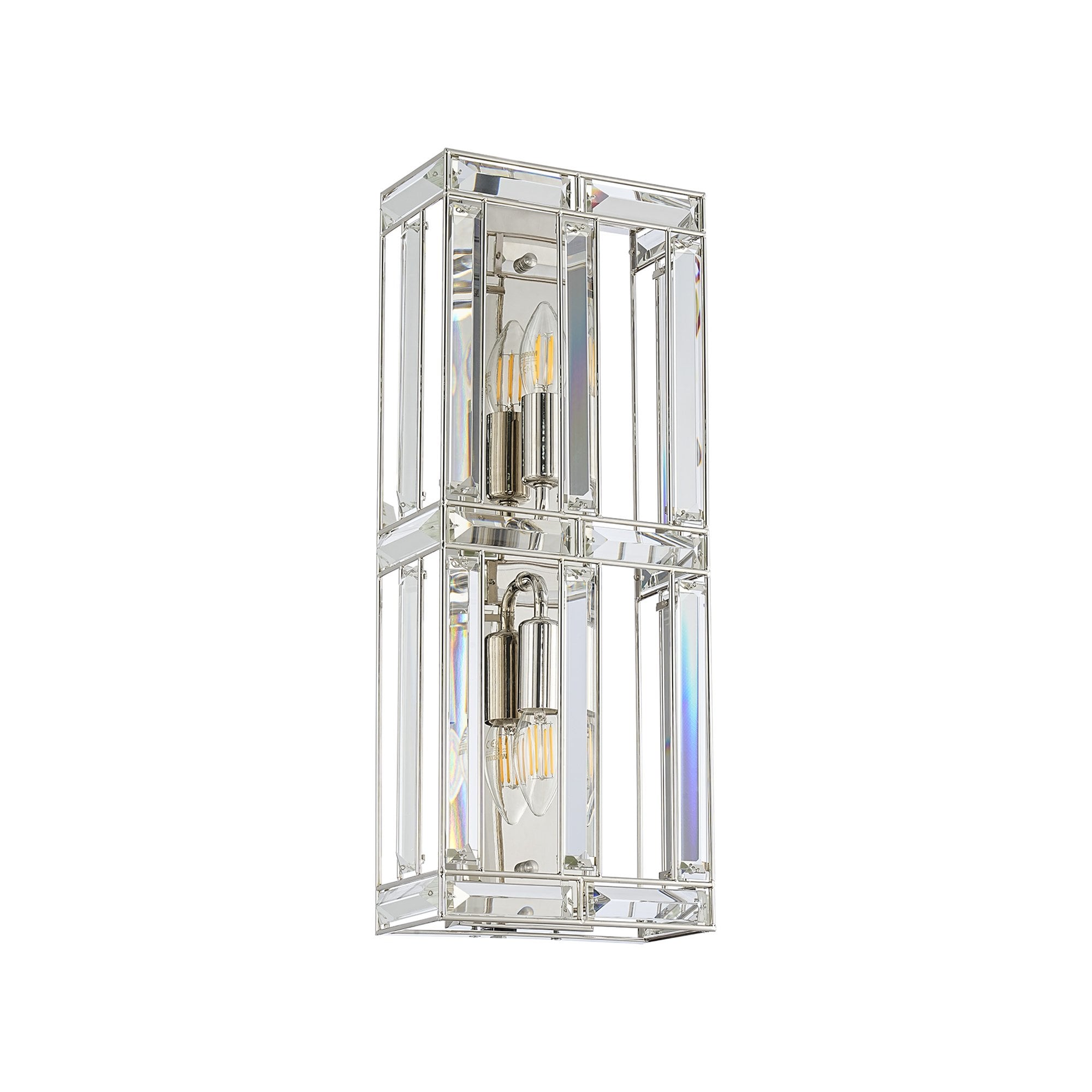 NL93989 Char 2 Light Wall Light Polished Nickel Clear