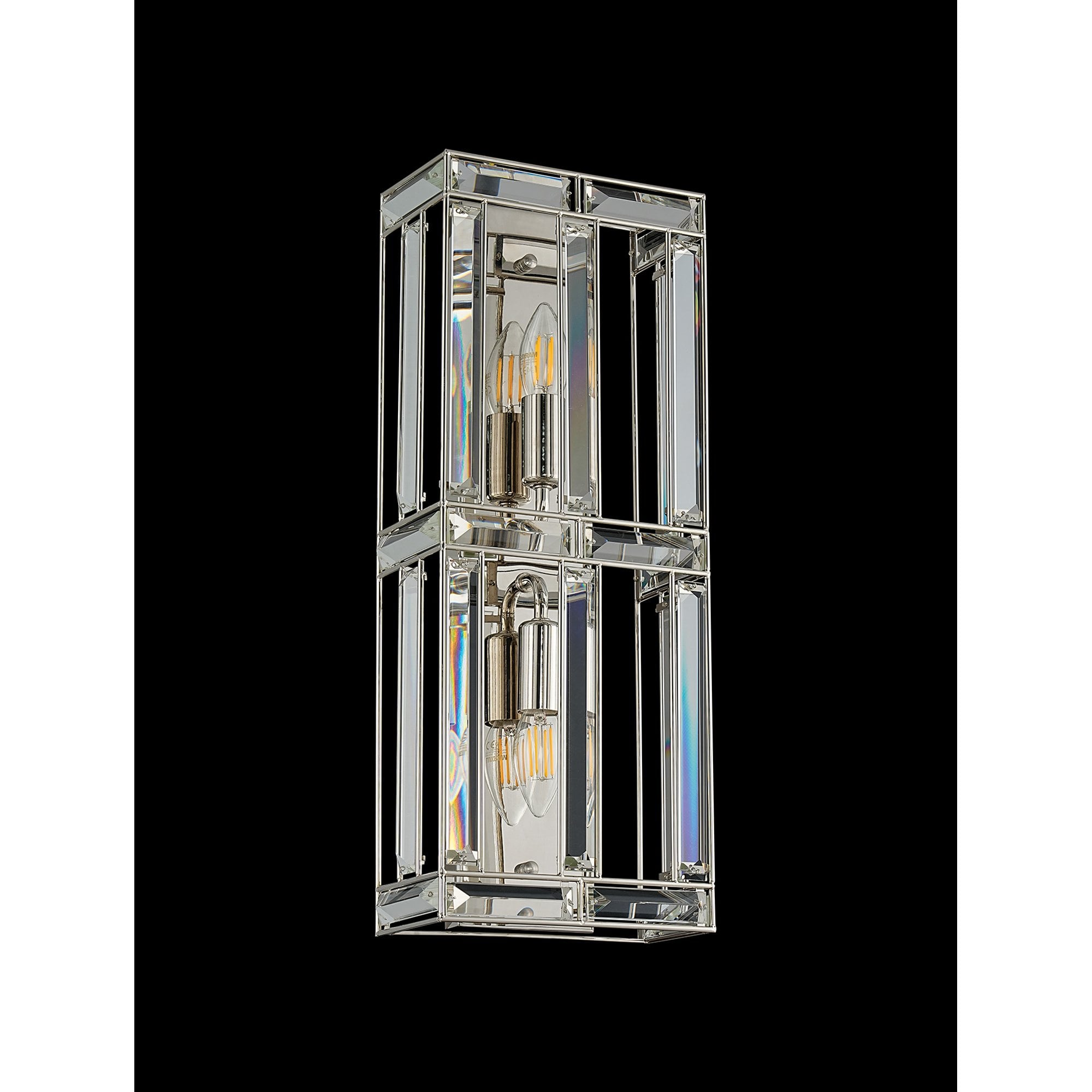 NL93989 Char 2 Light Wall Light Polished Nickel Clear