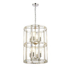 NL99909 Char 8 Light Round Pendant Polished Nickel Clear