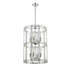 NL99909 Char 8 Light Round Pendant Polished Nickel Clear